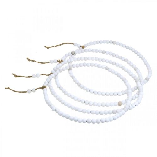 Artículo Anillo con perlas, primavera, anillo decorativo, boda, corona para colgar blanco Ø28cm 4pcs