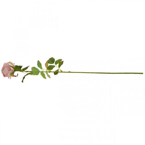 Artículo Rosa decorativa rosa, decoración floral, rosa artificial L74cm Ø7cm