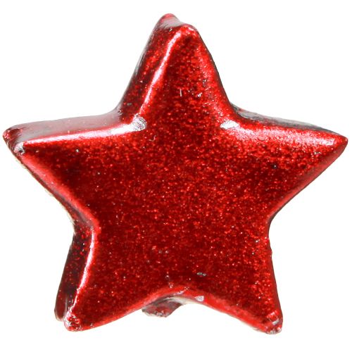 Floristik24 Estrellas rojas navideñas pintadas Ø2,5cm – 2.ª opción – 96 piezas