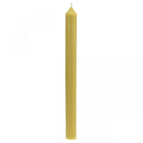 Velas rústicas velas altas de palo unicolor amarillo 350/28mm 4 piezas