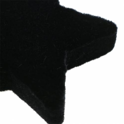 Artículo Decoración dispersa estrellas terciopelo negro 4/5cm 40 piezas