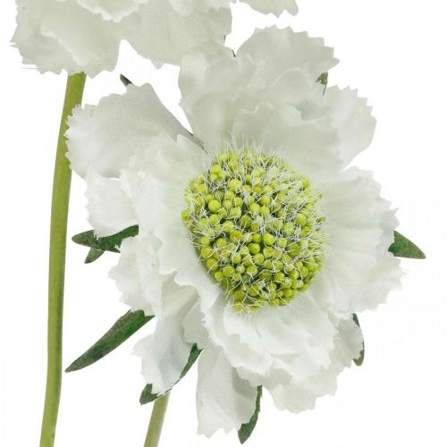 Artículo Flor artificial Scabiosa flor de jardín blanca Al. 64 cm manojo con 3 piezas