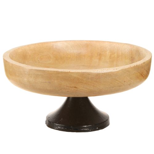 Artículo Cuenco con pie madera metal negro natural Ø20cm H10cm