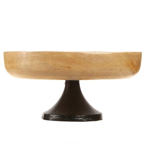 Artículo Cuenco con pie madera metal negro natural Ø20cm H10cm