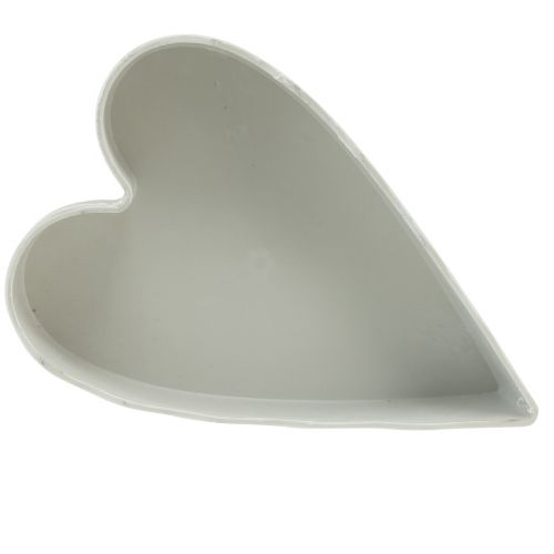 Artículo Cuenco plástico corazón macetero blanco gris 21×14,5×5,5cm