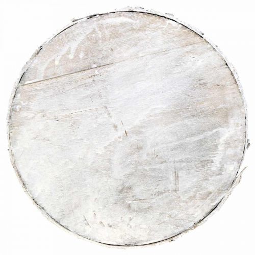 Artículo Disco de madera decorativo con posavasos de corteza de contrachapado blanco Ø20cm