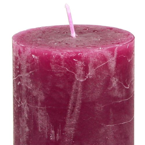 Artículo Velas de pilar estrechas Pink Berry 3 colores 50x100mm 12uds