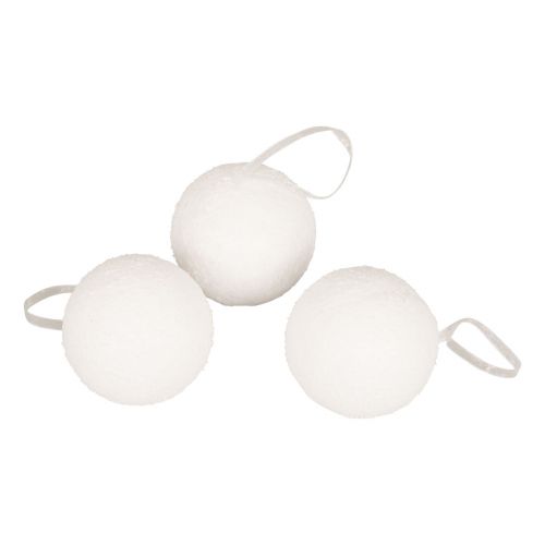 Floristik24 Decoración de bolas de nieve colgador decorativo nieve artificial Ø7,5cm 6 piezas