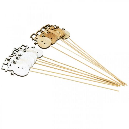 Floristik24 Tapón de flores decoración navideña muñeco de nieve madera 7cm 12pcs