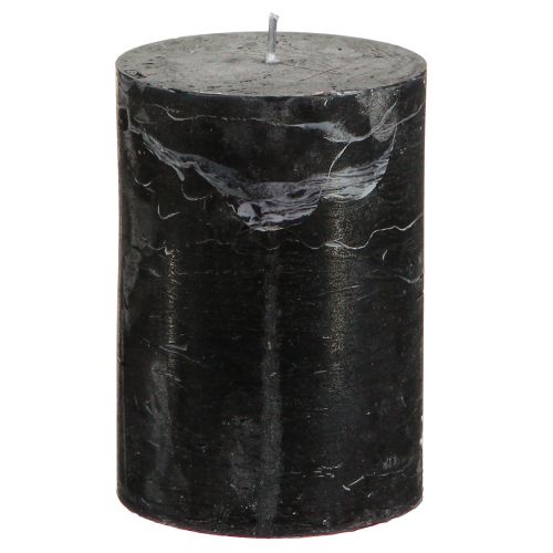 Velas negras velas de pilar color liso 70x100mm 4 piezas