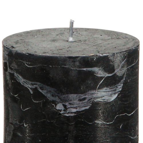 Artículo Velas negras velas de pilar color liso 70x100mm 4 piezas