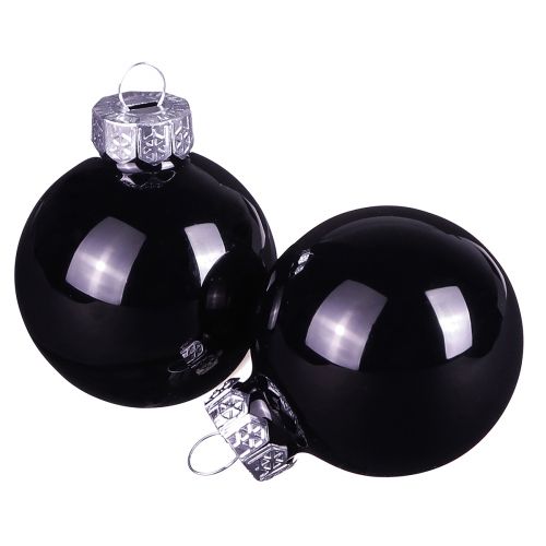 Floristik24 Bolas navideñas negras cristal mini brillo Ø3cm 22uds