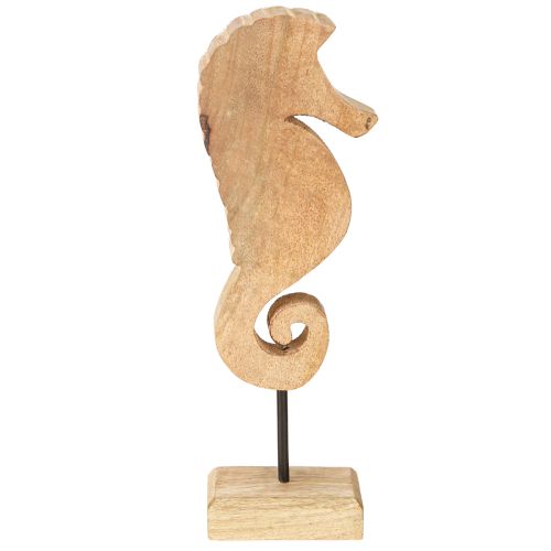 Artículo Decoración caballito de mar con perlas, decoración de mesa marítima, madera, 28 cm