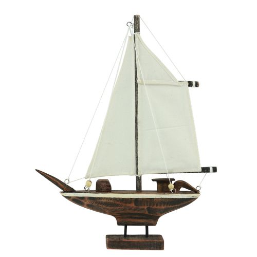 Artículo Velero decoración barco madera pino marrón 22,5×4×29cm