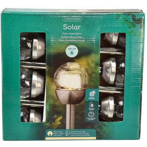 Artículo Estaca solar para jardín luces solares balcón Ø6cm H36cm 6 piezas