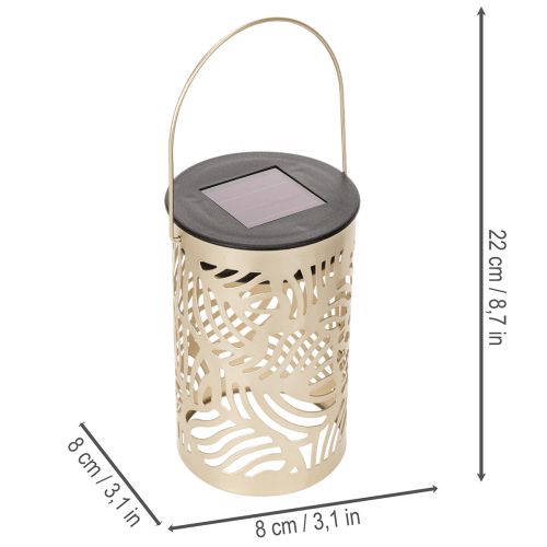 Artículo Farol solar para jardín exterior con delicado estampado para noches de verano, 22 cm, 3 unidades