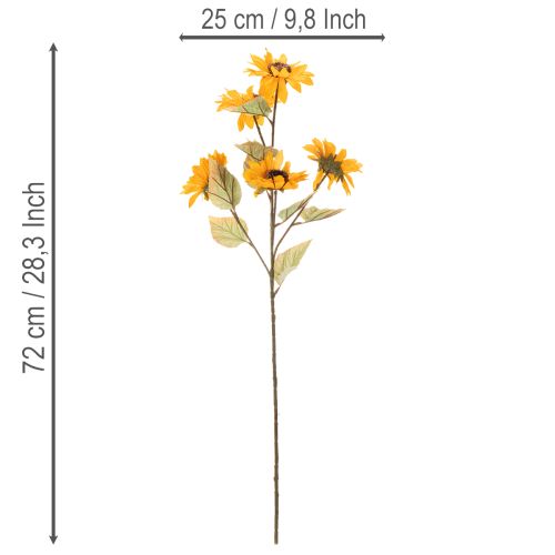 Artículo Girasol artificial, decoración realista, 72 cm, 2 piezas