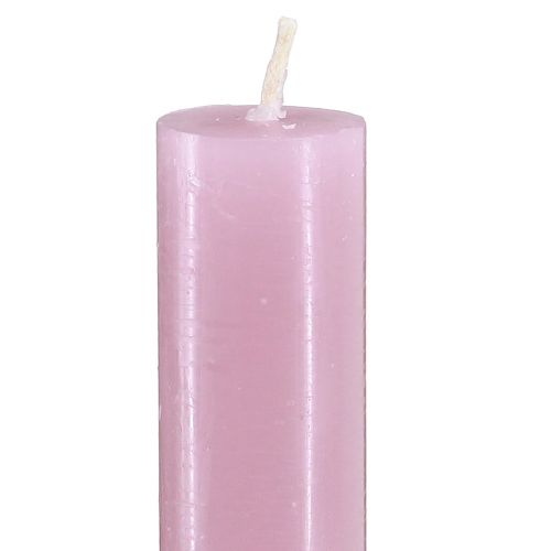 Artículo Velas de palo, velas monocolor, rosa viejo, 21×240mm, 12 piezas