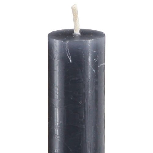 Artículo Velas cónicas, velas monocromáticas, antracita, 21×240mm, 12 unidades