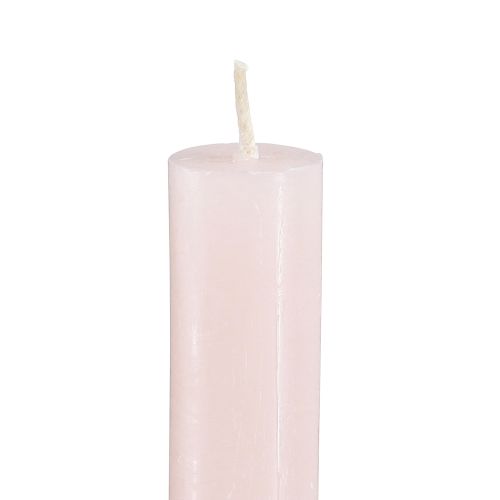 Artículo Velas de palo velas lisas rosa claro rosa 21×240mm 12 piezas