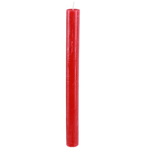 Floristik24 Velas cónicas velas teñidas de rojo 21×240mm 12ud