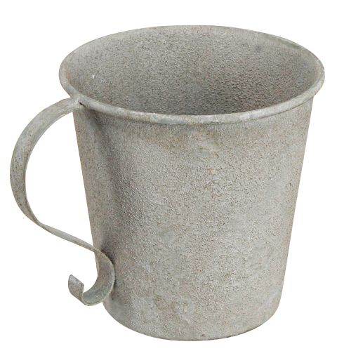 Portavelas cónico taza vintage decorativo gris Ø11cm H11cm