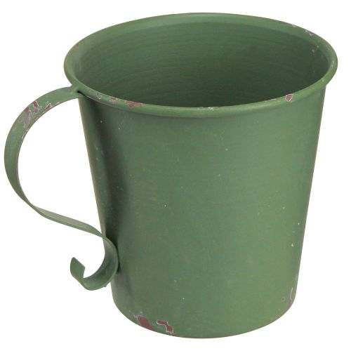 Artículo Portavelas cónico copa vintage decorativo metal verde Ø11cm H11cm