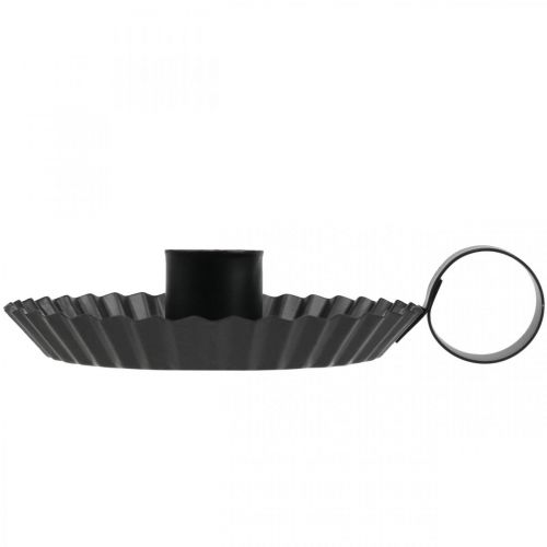 Artículo Candelero palo de metal negro portavelas Ø9.5cm 4pcs