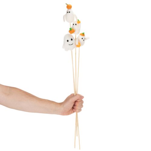 Artículo Figuras de fantasmas en palitos de madera, decoración de Halloween, 54 cm, 8 piezas