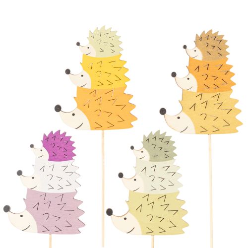 Artículo Estacas decorativas para jardín - Familia de erizos coloridos - 34 cm, 12 piezas