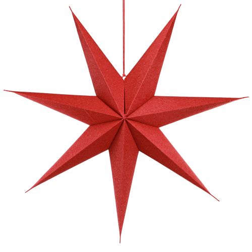 Floristik24 Lámpara decorativa estrella papel yute rojo para colgar 75x20cm