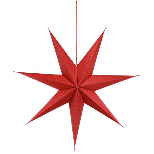 Artículo Lámpara decorativa estrella papel yute rojo para colgar 75x20cm