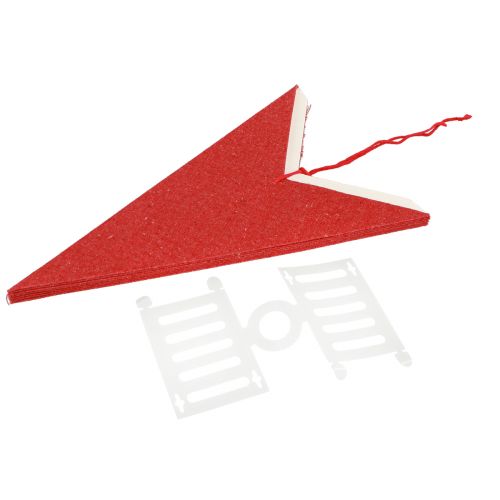 Artículo Lámpara decorativa estrella papel yute rojo para colgar 75x20cm