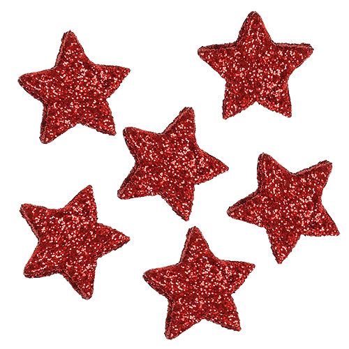 Floristik24 Estrella purpurina 1,5cm para espolvorear rojo 144pcs
