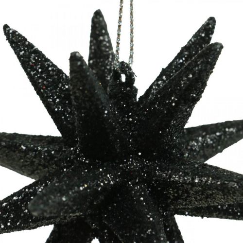 Artículo Estrellas decorativas navideñas para colgar negras Ø7,5cm 8 piezas