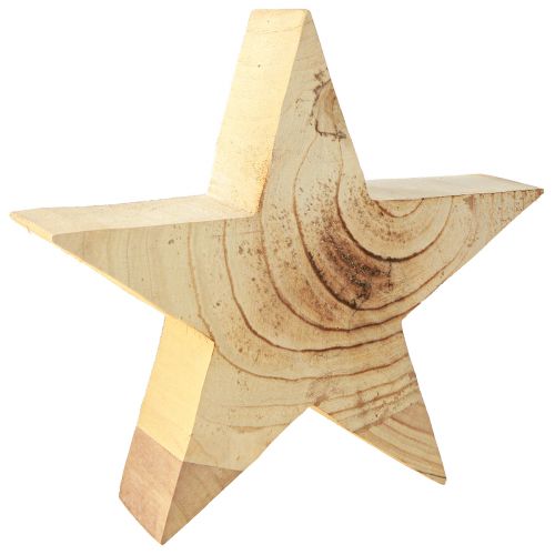 Estrella de madera Estrella de madera de pie Paulownia natural 30cm