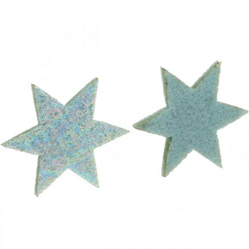 Artículo Estrellas decorativas para manualidades Espuma de goma autoadhesiva menta 4cm 36pcs