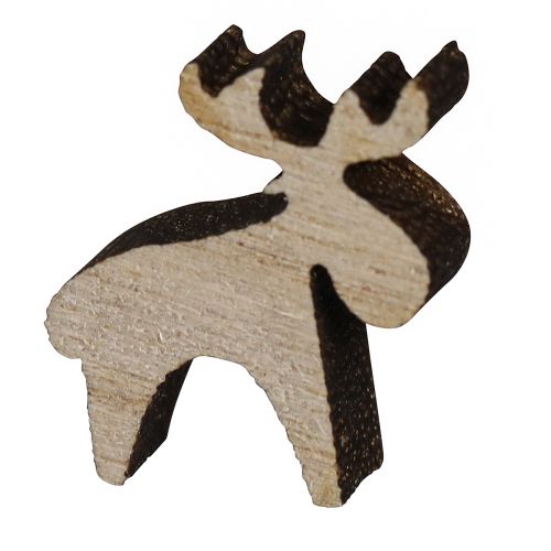 Artículo Decoración dispersa de madera decoración de alces marrón natural 2x2,5cm 108 piezas