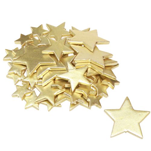 Artículo Decoración dispersa estrellas decoración oro Ø3/5/7cm – 2.ª opción – 44 piezas