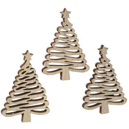 Floristik24 Decoración dispersa árbol de Navidad natural 3x4,5cm 72 piezas