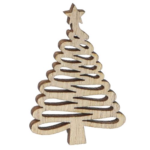 Artículo Decoración dispersa árbol de Navidad natural 3x4,5cm 72 piezas