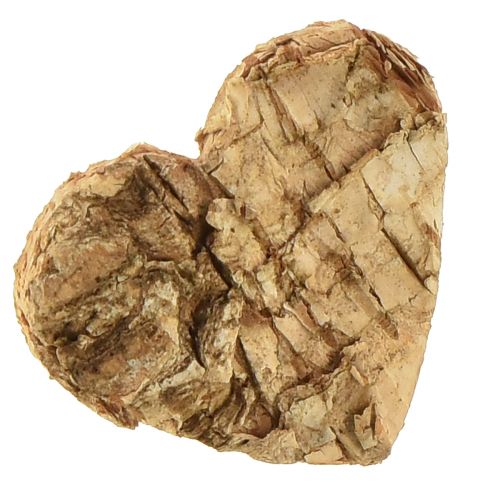 Artículo Decoración dispersa corazón de madera corazones de madera corteza de abedul 4cm 60ud