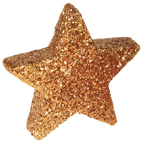 Artículo Decoración dispersa Estrellas navideñas marrón/naranja Ø4/5cm 40 piezas