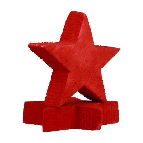 Artículo Decoración dispersa Estrellas navideñas estrellas rojas de madera Ø4cm 24 piezas