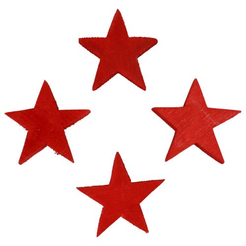 Floristik24 Decoración dispersa Estrellas navideñas estrellas rojas de madera Ø5,5cm 12ud