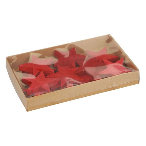 Artículo Decoración dispersa Estrellas navideñas estrellas rojas de madera Ø5,5cm 12ud