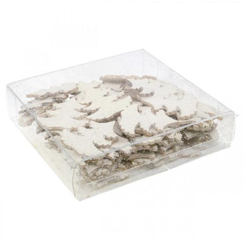 Artículo Decoración dispersa árbol de Navidad brillo blanco 4cm 72 piezas