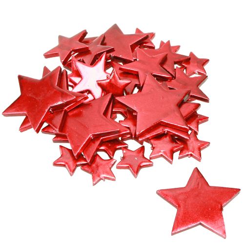 Artículo Decoración de estrellas rojas para esparcir Ø3/5/7cm – 2.ª opción – 44 piezas