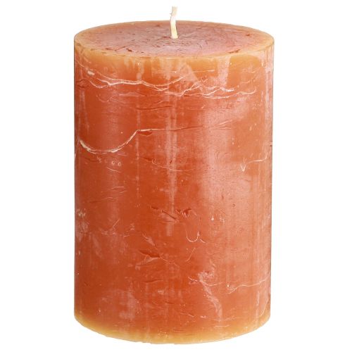 Floristik24 Velas de pilar naranja oscuro color sólido Sunset 85×120mm 2 piezas