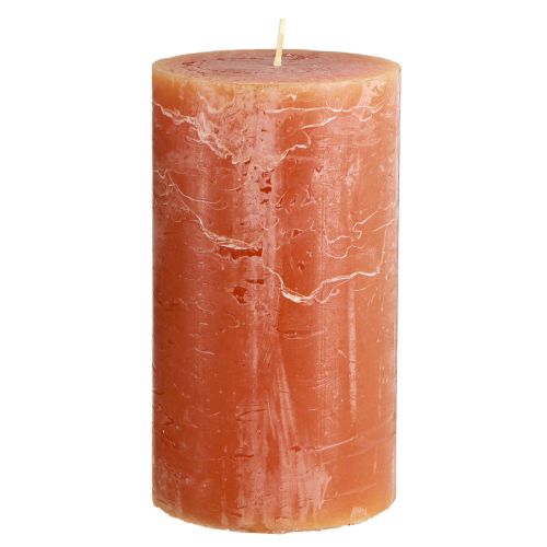 Floristik24 Velas de pilar naranja oscuro color sólido Sunset 85×150mm 2ud